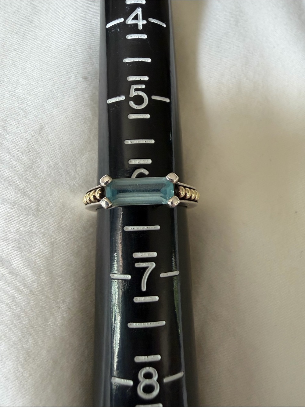 Lagos-Caviar blue topaz Two-Tone Ring